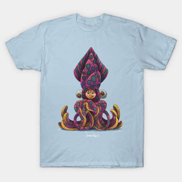 Kids in Costumes: Devious Squid T-Shirt by DanielSorensen